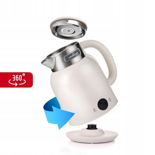 CZAJNIK ELEKTRYCZNY BEZPRZEWODOWY STALOWY RETRO DŹWIĘK BEŻOWY 2200W 1,5L na Arena.pl