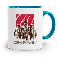 Kubek Błękitny Dla Strażaka Straż Pożarna Z Nadrukiem Ze Zdjęciem