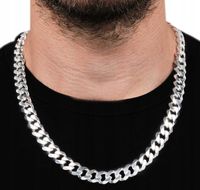 GRUBY ŁAŃCUCH Srebrny Męski Łańcuszek SREBRO pr.925 8mm/50cm Pancerka