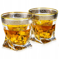 Ekskluzywne szklanki do whisky Szkło-Krosno ZŁOTO PLATYNA | 340ml | 2szt.