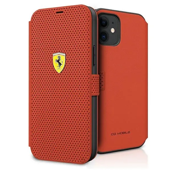 Etui Ferrari Off Track Perforated na iPhone 12 mini - czerwone zdjęcie 1