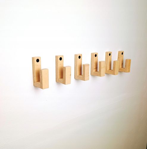 Wieszaki scienny drewniany na klucze przybory kuchenne czapki Sklejka Eko na Arena.pl