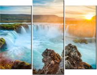 60 90CM OBRAZ 3 ELEM WODOSPAD GODAFOSS ŚCIENNY DRUK PŁÓTNO