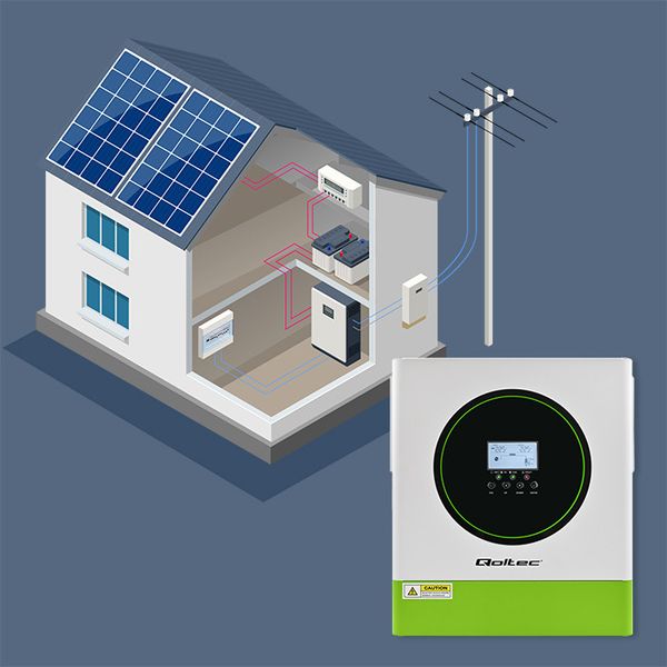 Qoltec Inwerter Solarny Off-Grid 3500W Sinus MPPT zdjęcie 6