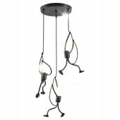 LAMPA SUFITOWA WISZACA CZARNA LOFT LED NOWOCZESNA LUDZIKI HUMANOIDALNE