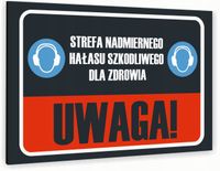 Tabliczka znak informacyjny 40x30 Antracyt STREFA HAŁASU Dibond NADRUK UV