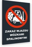 Tabliczka znak informacyjny 30x20 Antracyt ZAKAZ WJAZDU WÓZKAMI SPALINOWYMI