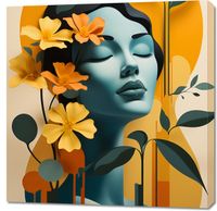 Obraz 90x90cm Kwiatowa Medytacja