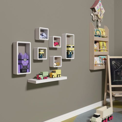 Półki ścienne CUBE 3 szt. BIAŁY na Arena.pl