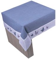 Obrus niebieski z motylami 140x270cm