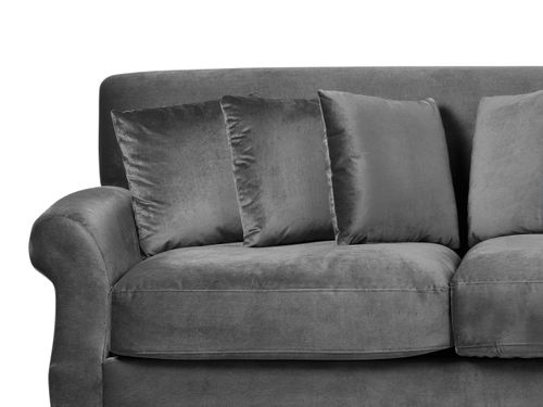 Sofa 3-osobowa welurowa szara EIKE na Arena.pl