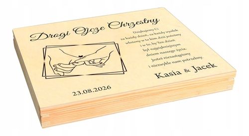 PODZIĘKOWANIE DLA RODZICÓW CHRZESTNYCH NA ŚLUB WESELE Z GRAWEREM IMIONA na Arena.pl