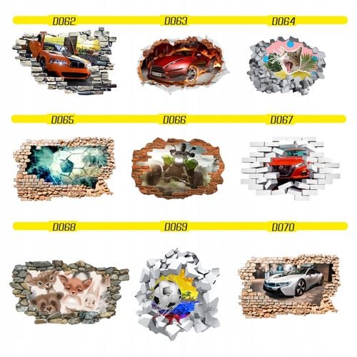 Naklejka ścienna Dziura na ścianę samochód BMW na Arena.pl