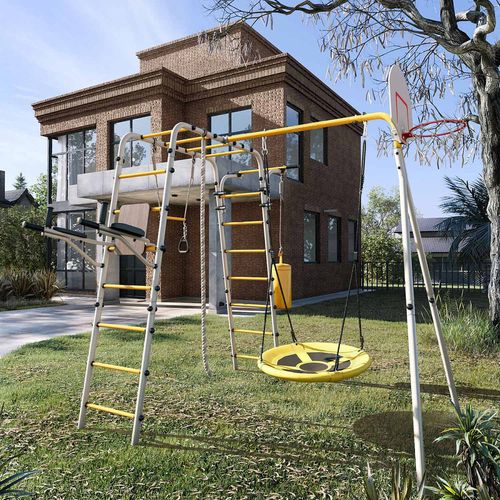 Plac zabaw Wesoła łąka | Drążek Lina Talerz-huśtawka | 100 kg na Arena.pl