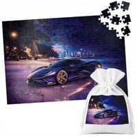 PUZZLE TRADYCYJNE - AUTA SUPER SAMOCHODY PLAŻA MIASTO NOC - 96 el