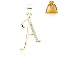 ZŁOTA ZAWIESZKA WISIOREK LITERKA A POZŁACANA SREBRO PRÓBY 925/585 PREZENT