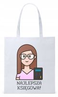 Dla Księgowej Księgowego Torba Eco Biała Shopper Z Nadrukiem Ze Zdjęciem