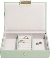 Szkatułka na biżuterię Stackers mini zieleń szałwiowa z pokrywką