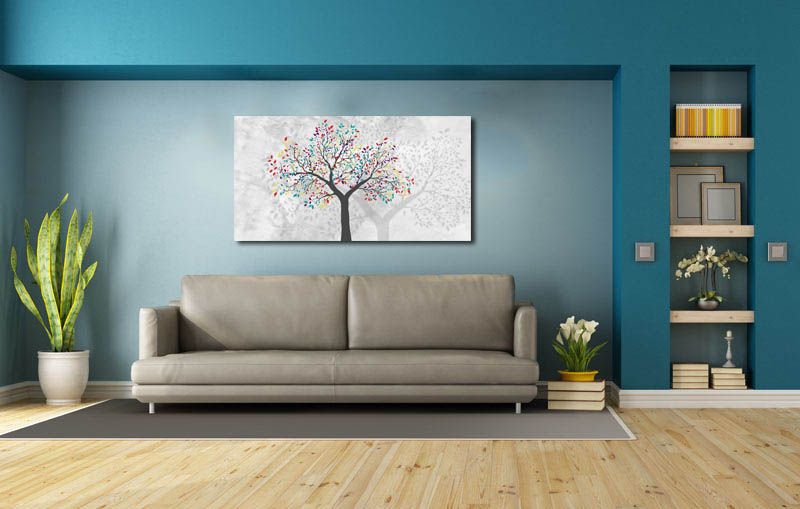 Obraz DRZEWO KOLOROWE D2 - 120x70cm na płótnie zdjęcie 2