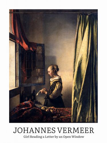 Plakat 60x80cm Design Girl Reading, Vermeer Vintage do Salonu na Arena.pl