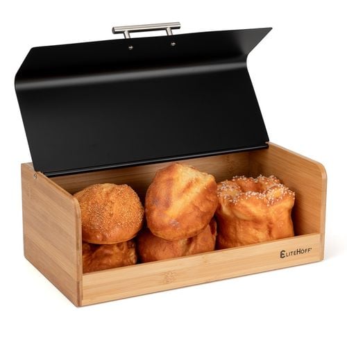 chlebak bambusowy pojemnik na pieczywo e-6067 czarny na Arena.pl