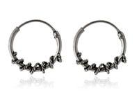 KOLCZYKI OKSYDOWANE SREBRNE MAŁE KÓŁKA KOŁA OZDOBA