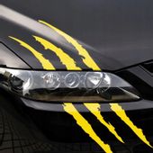 Naklejka The BEAST Zadrapanie Ślady Pazury cięcie Yellow Scratch W Lewą str