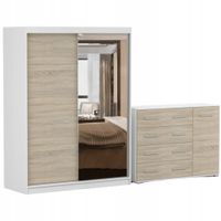 Zestaw VISTA 05 Szafa 150 Komoda FRIDA 02 135 półki BS PRODUCENT