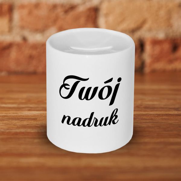Biała, ceramiczna skarbonka z Twoim nadrukiem zdjęcie 1