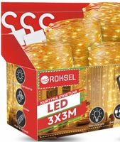 LAMPKI CHOINKOWE ŚWIĄTECZNE DUŻA KURTYNA ŚWIETLNA 3X3M GĘSTE ŚWIATEŁKA LED
