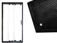 Szklane dzwi prysznicowe do wnęki LOFT 90cm czarne prawe z brodzikiem slim