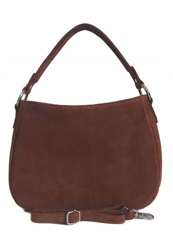 Włoska skórzana listonoszka Vera Pelle zamsz A5 Camel na Arena.pl