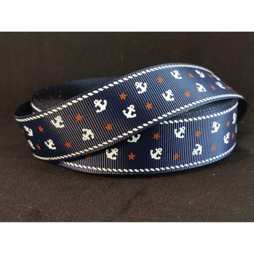 Taśma ozdobna - 25677 v2 – niebieska - 2,5cm na Arena.pl