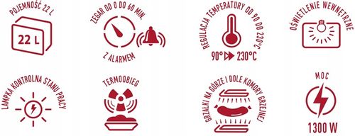 Piekarnik mini elektryczny z termoobiegiem 22 l MPM MPE-14/T na Arena.pl