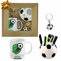 ZESTAW PREZENT dla PIŁKARZA FANA PIŁKI Kubek brelok przybornik URODZINY