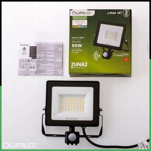 HALOGEN NAŚWIETLACZ LED 50W ZEWNĘTRZNY LAMPA Z CZUJNIKIEM RUCHU Garaż na Arena.pl