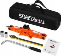 PODNOŚNIK TRAPEZOWY 2T 120-420mm + KLUCZ DO KÓŁ NASADKI TORBA KRAFT KD3526