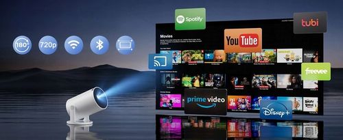 PROJEKTOR RZUTNIK Przenośny Android Smart Mini TV 4K LED Głośnik WIFI na Arena.pl