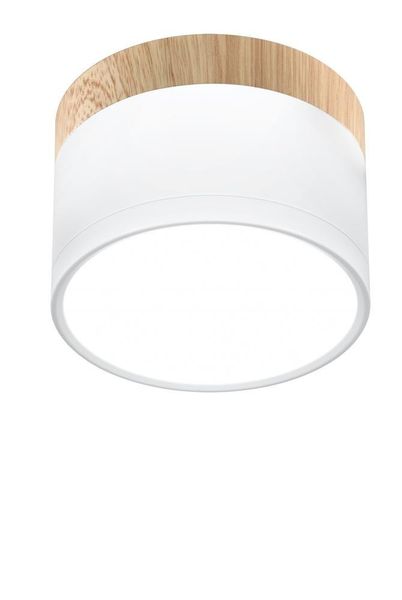 Tuba 9W LED 4000K biały+drewniany śr. 8,8 cm zdjęcie 1