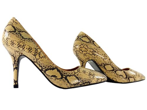 Beżowe szpilki wężowe snake eko skóra 40 na Arena.pl