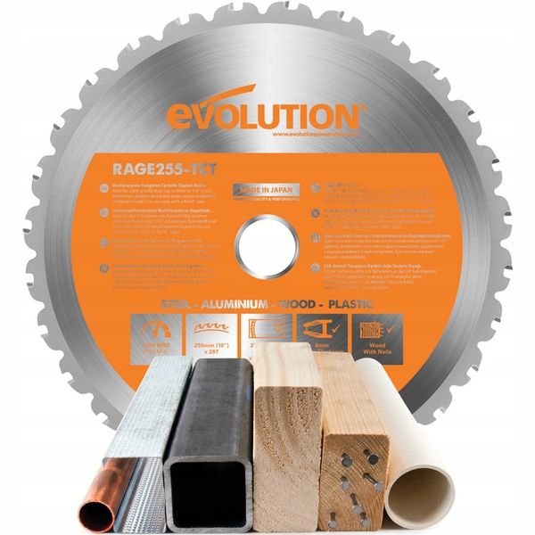Tarcza piła TCT wielozadaniowa Evolution RAGE 255 zdjęcie 14