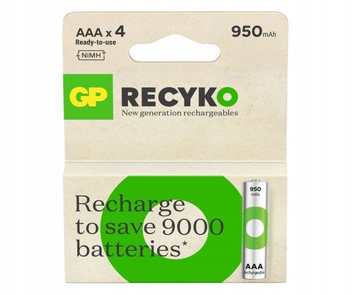 Akumulator GP RecyKo New AAA R3 950mAh NiMH (4 sztuki) na Arena.pl
