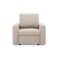 Fotel wypoczynkowy, prosty, BLOM, velvet, 83x92x92 cm, beżowy