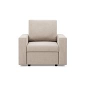 Fotel wypoczynkowy, prosty, BLOM, velvet, 83x92x92 cm, beżowy