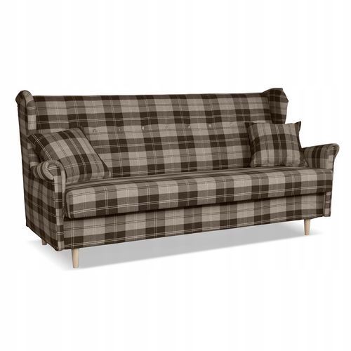 Sofa Uszak FELDA rozkładana fspania Family meble krata brązowa na Arena.pl