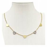 Naszyjnik łańcuszek złoty SERCE serduszko CYRKONIE stal chirurgiczna