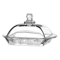 Maselnica maselniczka szklana pojemnik na masło z pokrywą do masła 17 cm