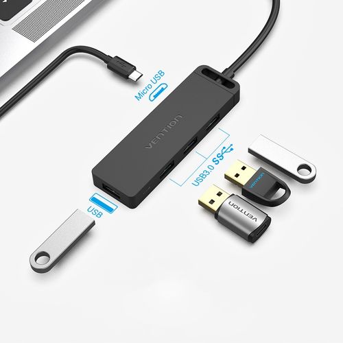 VENTION Type-C HUB 4xUSB3.0 + MicroUSB Power 0,5m na Arena.pl