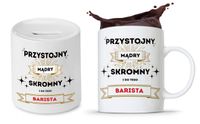 Zestaw Skarbonka + Kubek Dla Baristy Prezent Z Nadrukiem Ze Zdjęciem
