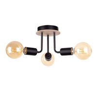 Lampa sufitowa 3xE27 LUNA WOOD BLACK